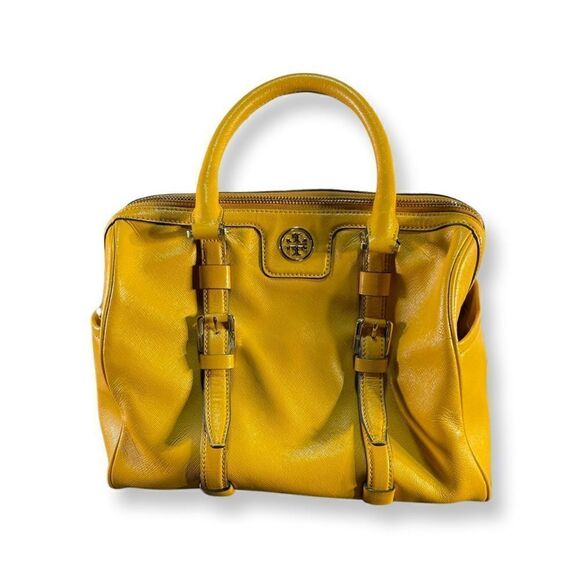 Tory Burch - Mustard Yellow Leather Satchel - Picture 1 of 14